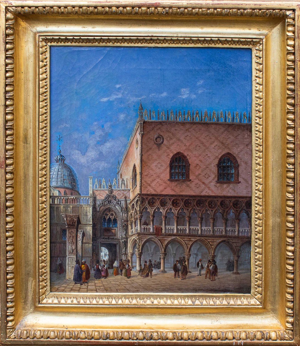 Johann Baptist Kreitmayr (1819 -1879), Veduta del palazzo del Doge a Venezia, 1848
