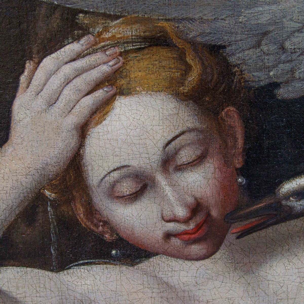 Pittore manierista, XVI secolo, Leda e il cigno-photo-6