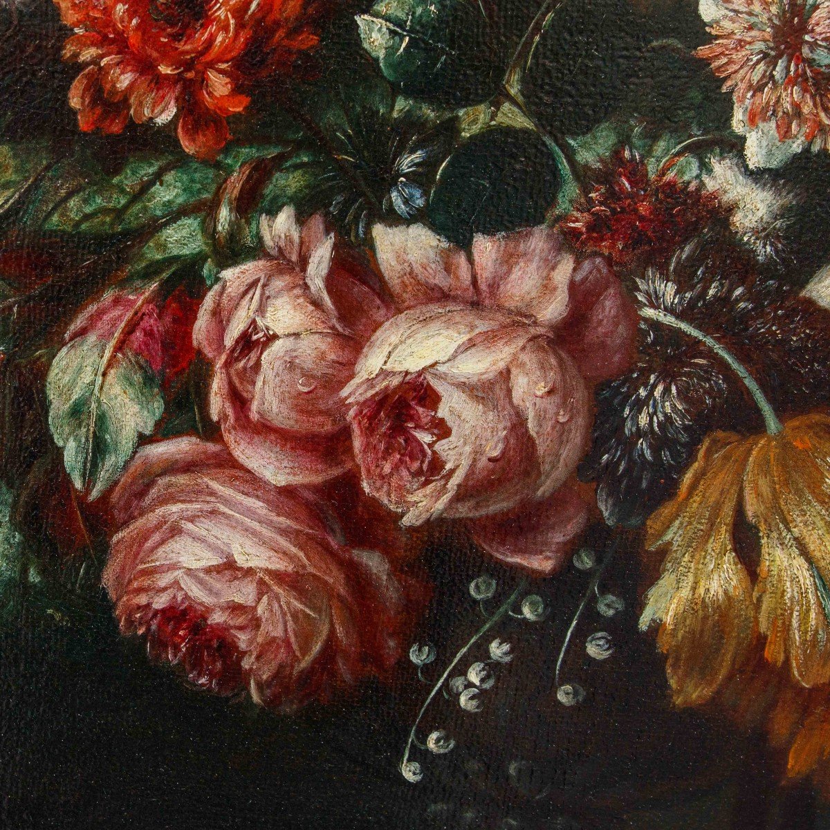 Ezaias Terwesten detto Paradiso (1651-1724 o 1729), Natura morta con vaso di fior-photo-4