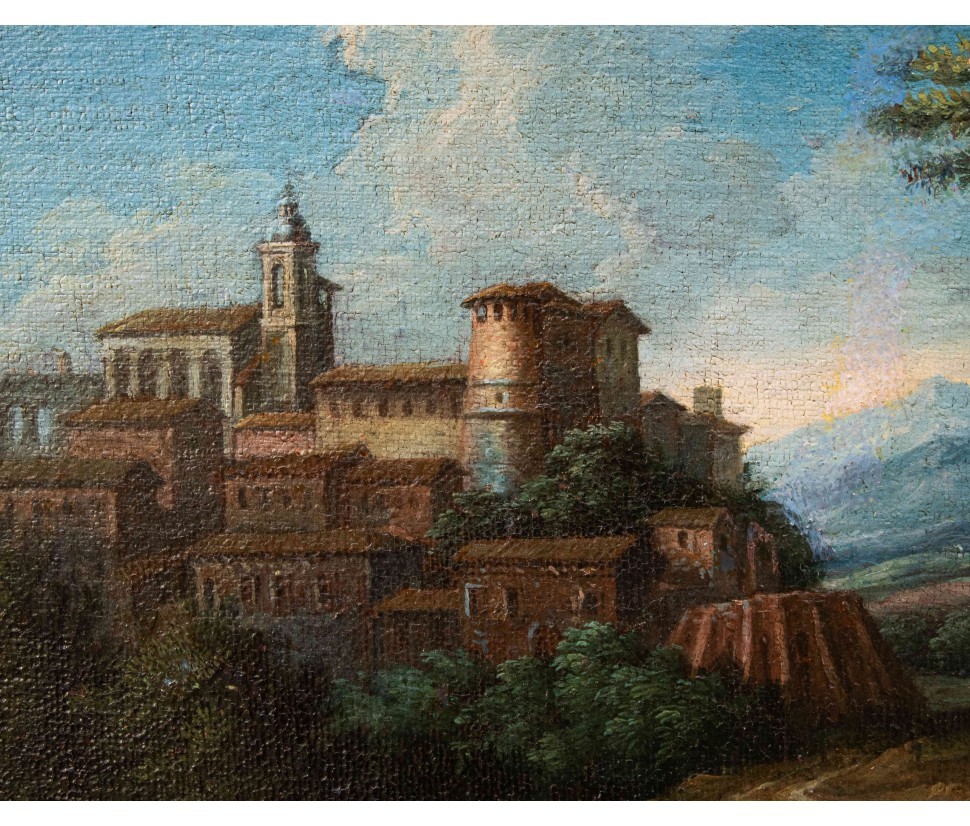 Bottega di Jan Frans van Bloemen (Anversa, 1622 – Roma, 1749), Paesaggio laziale-photo-2