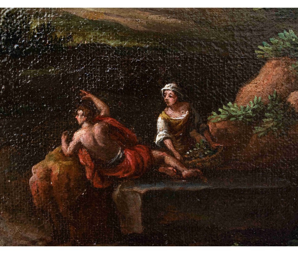 Bottega di Jan Frans van Bloemen (Anversa, 1622 – Roma, 1749), Paesaggio laziale-photo-3