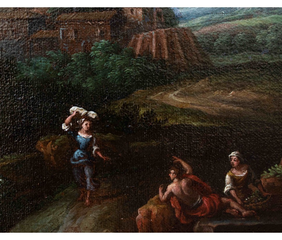 Bottega di Jan Frans van Bloemen (Anversa, 1622 – Roma, 1749), Paesaggio laziale-photo-4