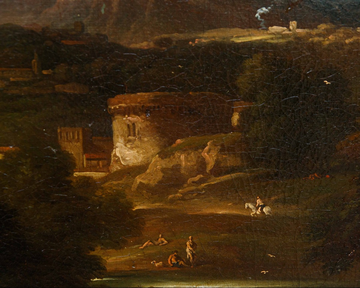 Carlo Antonio Tavella (Milano, 1668 – Genova, 1738), Paesaggio arcadico con pastori e gregge-photo-3