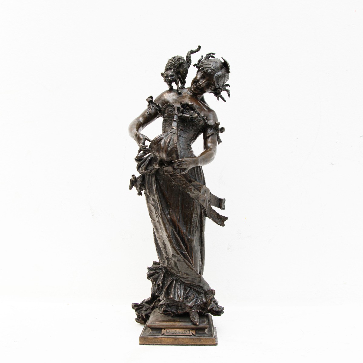 Achille Salata (1850-1901) Fanciulla con gattino