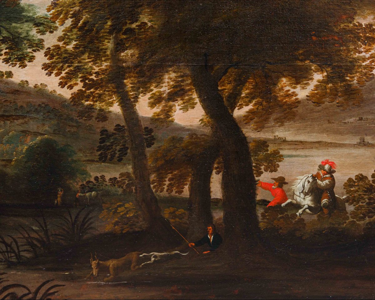 Seguace di Jacques van der Wijen (Amsterdam 1586 – 1638), Caccia al cervo-photo-2