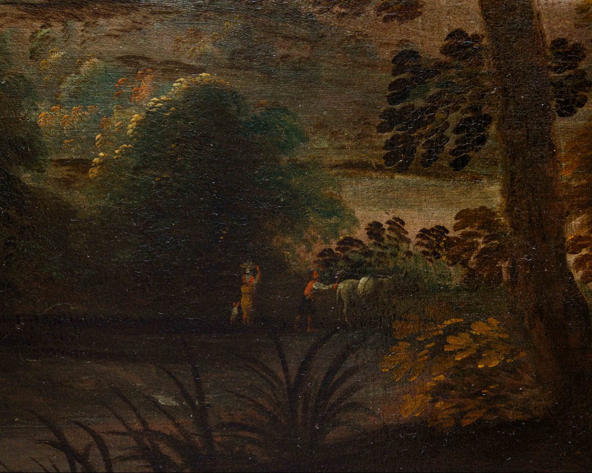 Seguace di Jacques van der Wijen (Amsterdam 1586 – 1638), Caccia al cervo-photo-4
