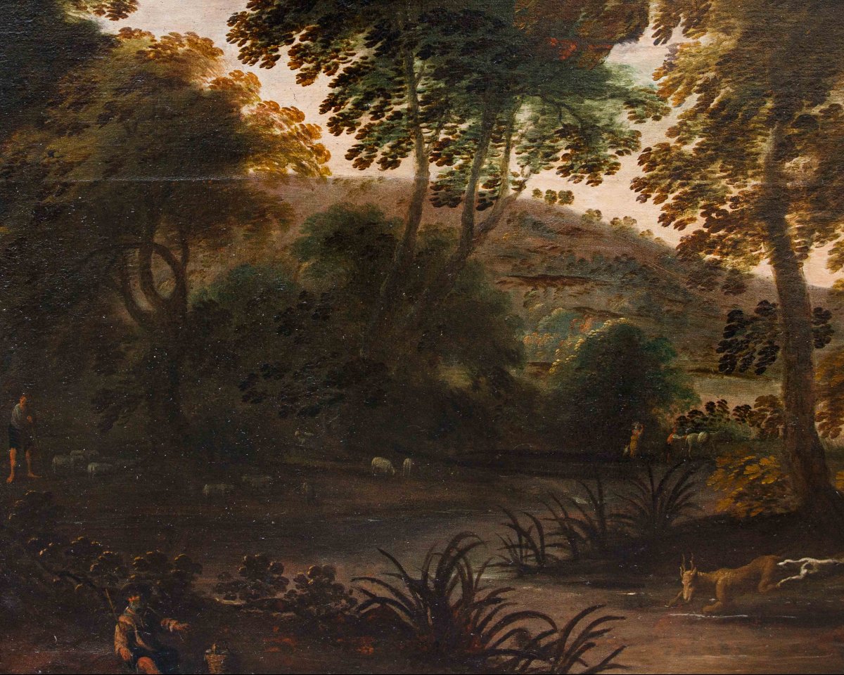 Seguace di Jacques van der Wijen (Amsterdam 1586 – 1638), Caccia al cervo-photo-5