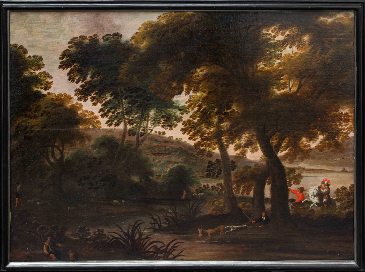 Seguace di Jacques van der Wijen (Amsterdam 1586 – 1638), Caccia al cervo
