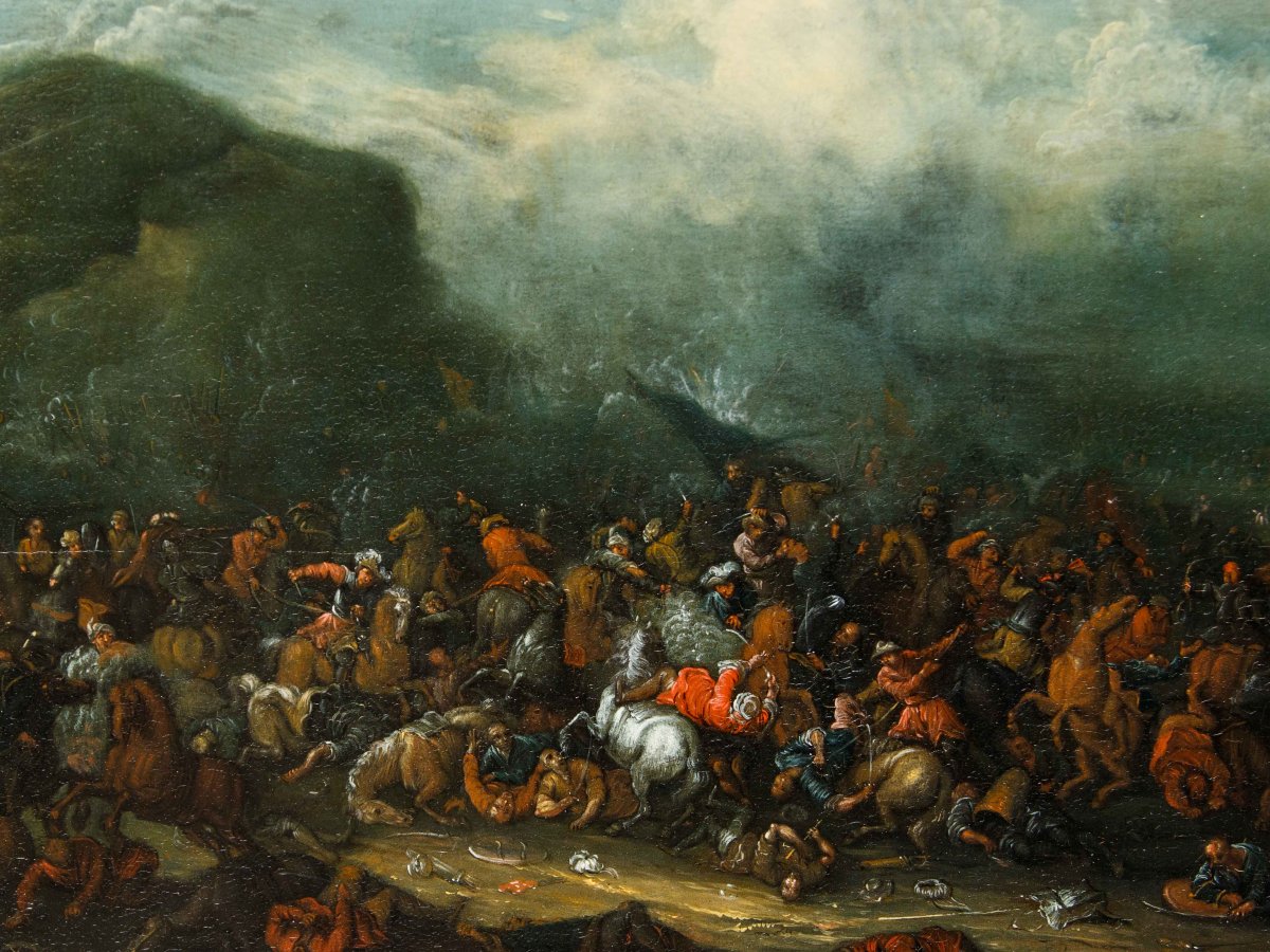 Karl Breydel, detto Il cavaliere di Anversa (Anversa, 1678-1733), Scena di battaglia -photo-2