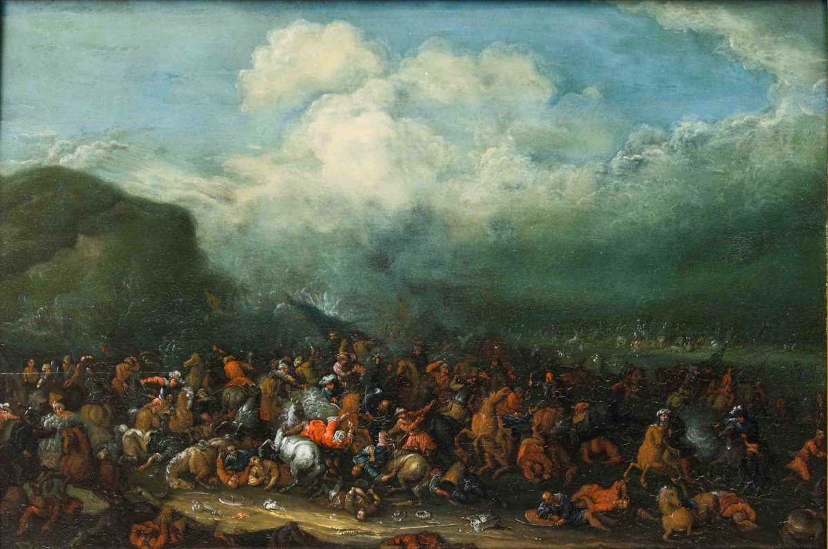 Karl Breydel, detto Il cavaliere di Anversa (Anversa, 1678-1733), Scena di battaglia -photo-7