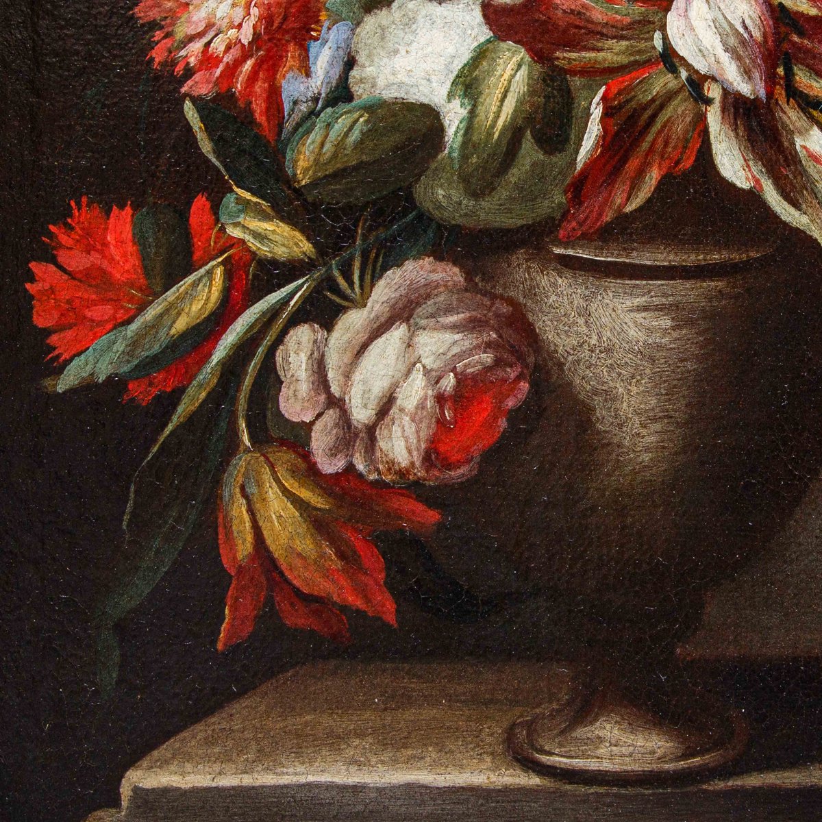 Nicola van Houbraken (Messina, 1668 – Pisa, 1733)(attr.), Vasi di fiori-photo-3