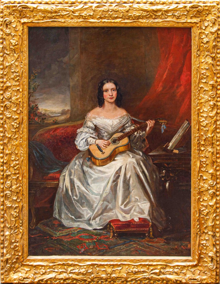 Thomas Alfred Woolnoth (Regno Unito, 1785-1857), Fanciulla che suona la chitarra