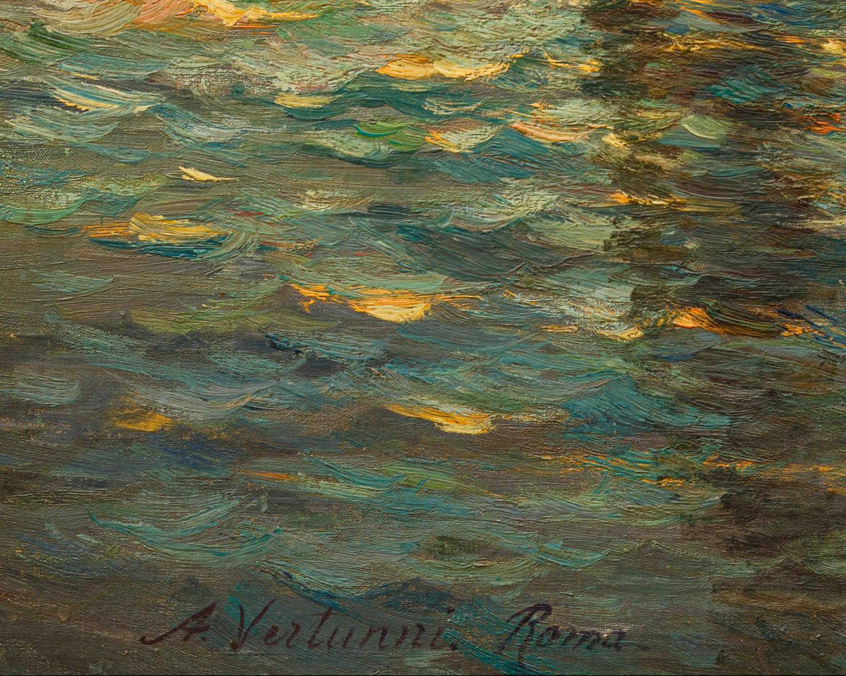 Achille Vertunni (1826 - 1897), Pescatori all'alba-photo-4