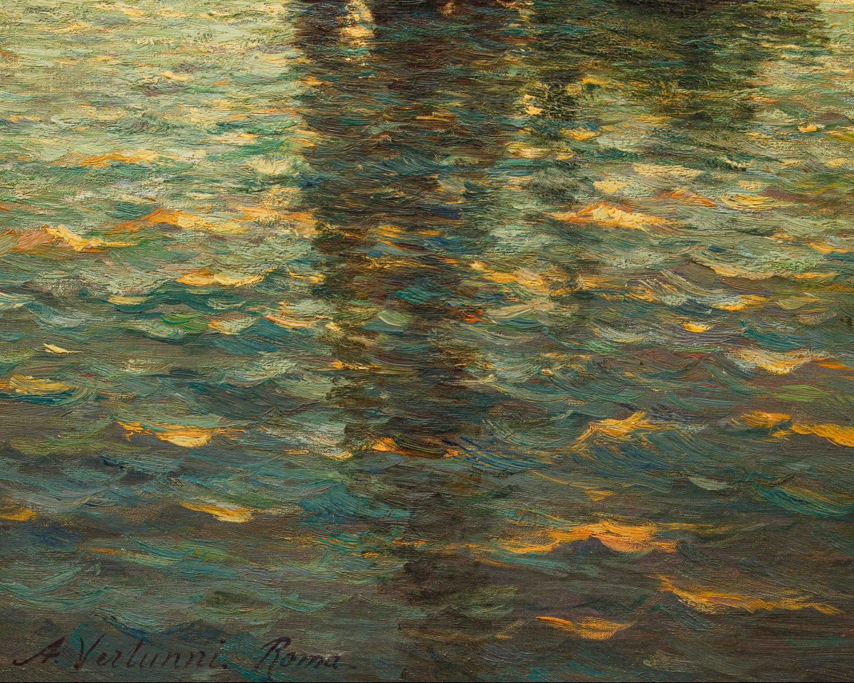 Achille Vertunni (1826 - 1897), Pescatori all'alba-photo-4