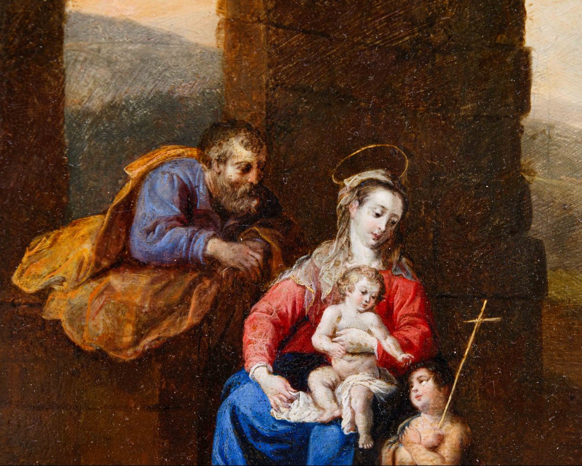 Bottega di Bartholomeus Breenbergh (Deventer, 1598 - Amsterdam, 1657), Sacra Famiglia-photo-4