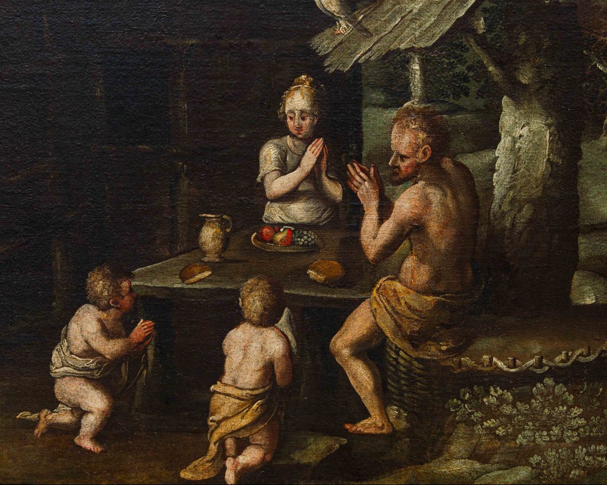 Scuola fiamminga del XVII, da Sadeler, La famiglia di Enoch-photo-3