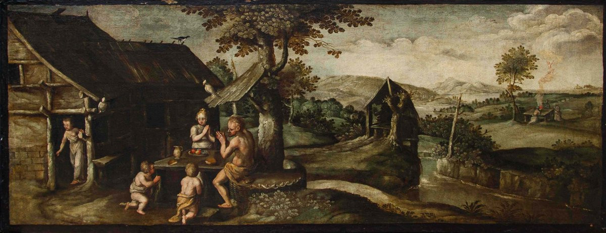 Scuola fiamminga del XVII, da Sadeler, La famiglia di Enoch-photo-8
