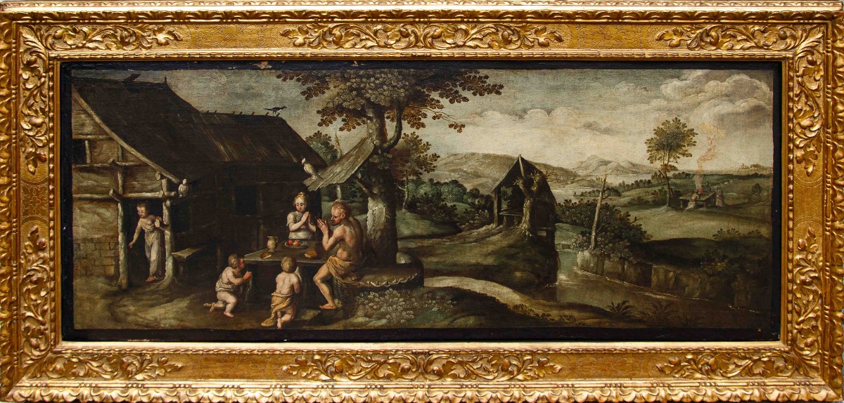Scuola fiamminga del XVII, da Sadeler, La famiglia di Enoch