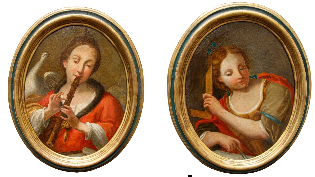 Scuola emiliana, XVII secolo, Allegoria della geometria e Allegoria della musica