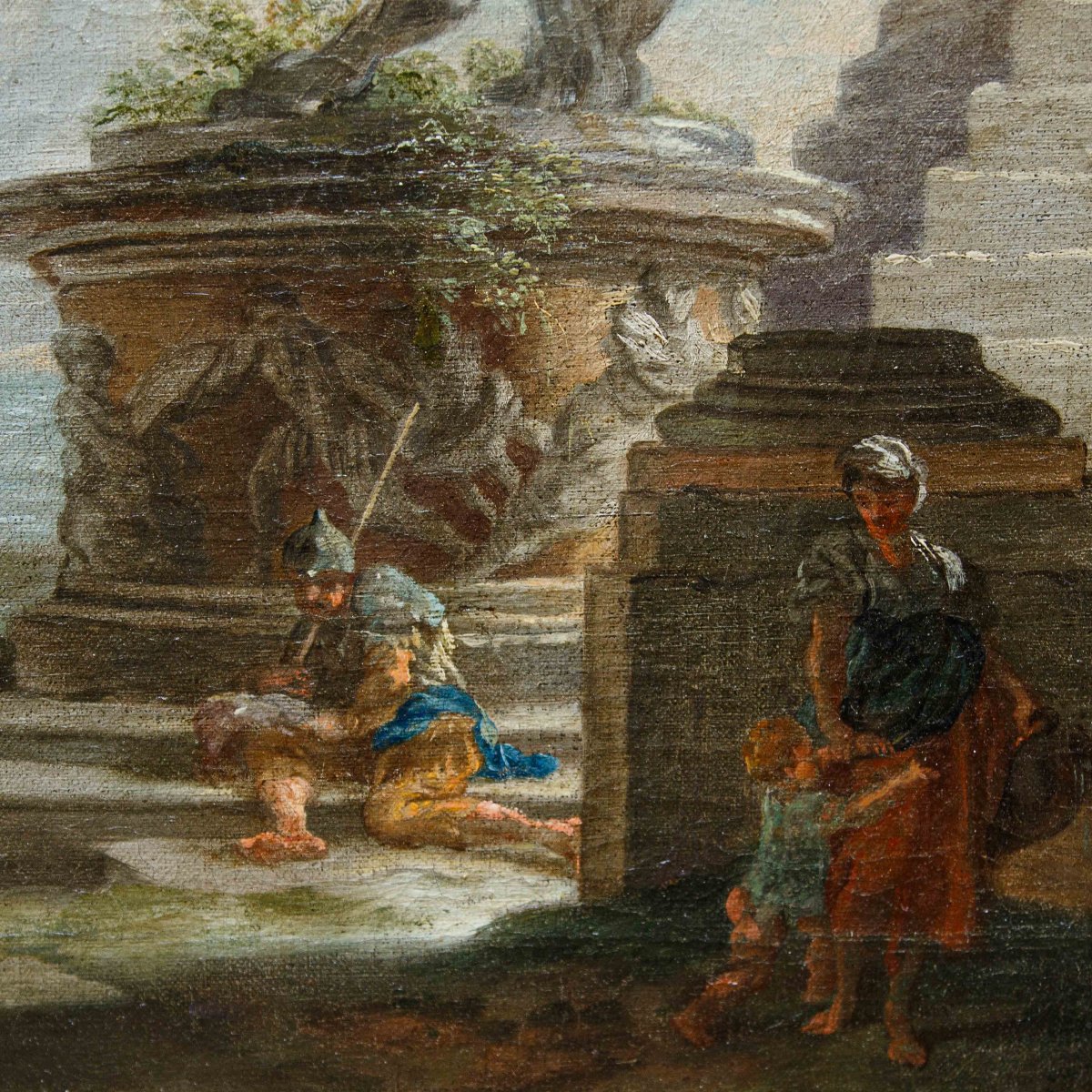 Andrea Locatelli ( Roma, 1695 – 1741), Capriccio architettonico con rovine-photo-2