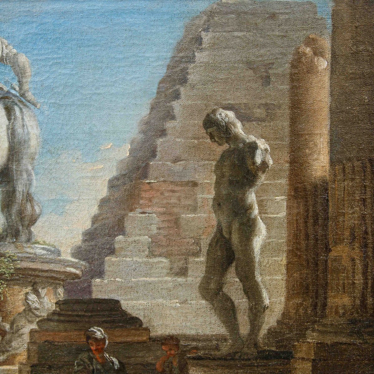 Andrea Locatelli ( Roma, 1695 – 1741), Capriccio architettonico con rovine-photo-1