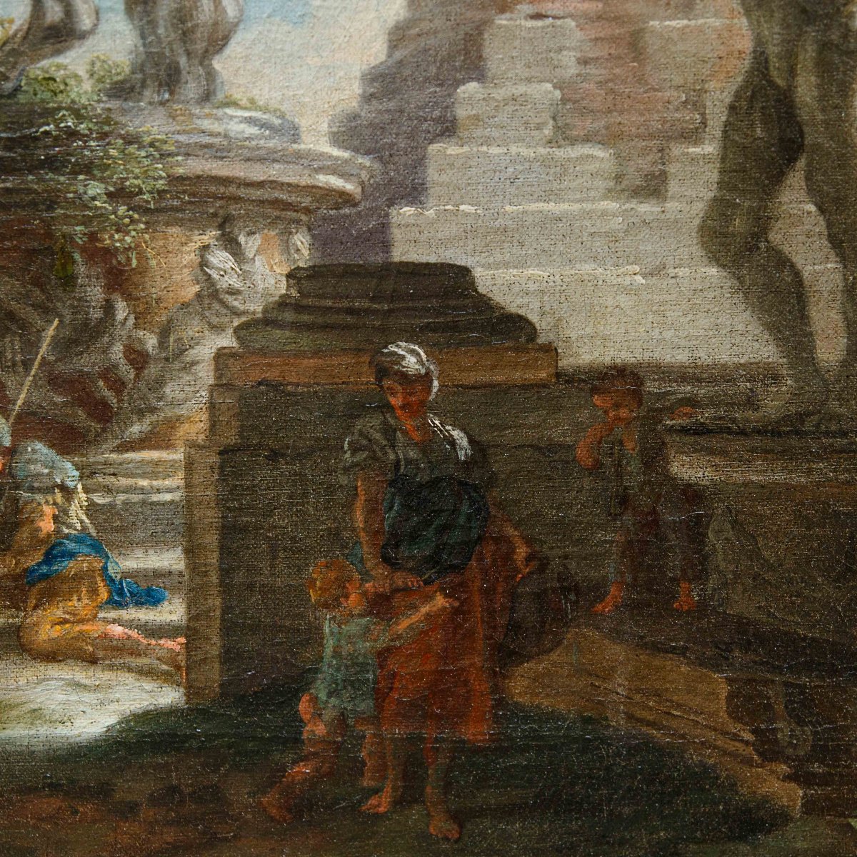 Andrea Locatelli ( Roma, 1695 – 1741), Capriccio architettonico con rovine-photo-2