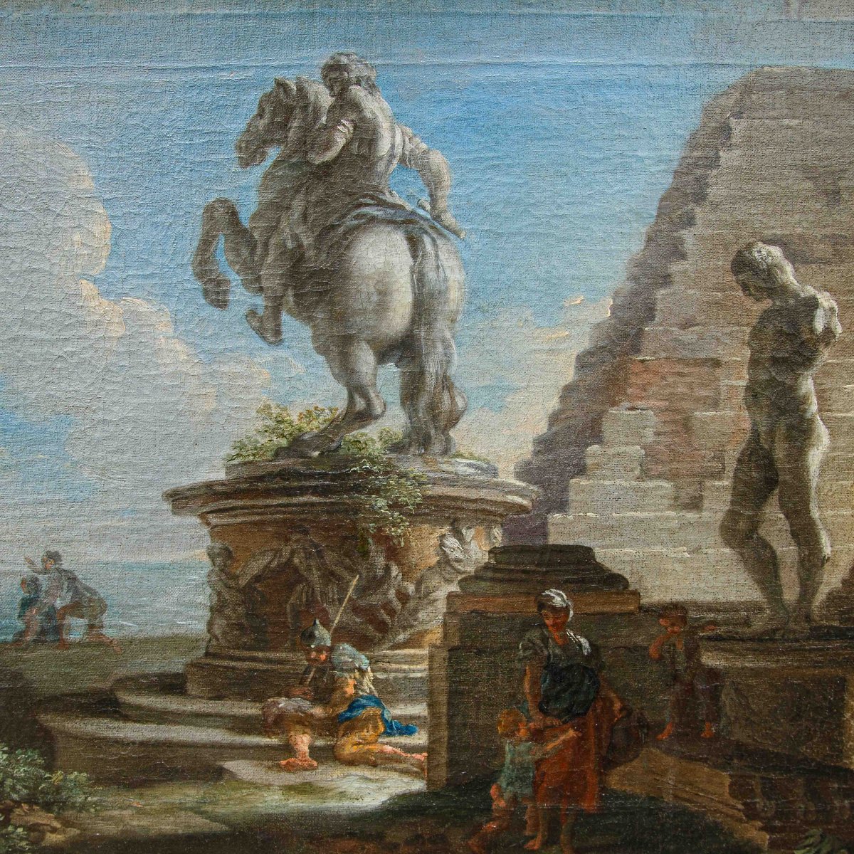 Andrea Locatelli ( Roma, 1695 – 1741), Capriccio architettonico con rovine-photo-4