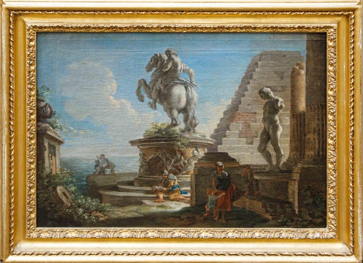Andrea Locatelli ( Roma, 1695 – 1741), Capriccio architettonico con rovine