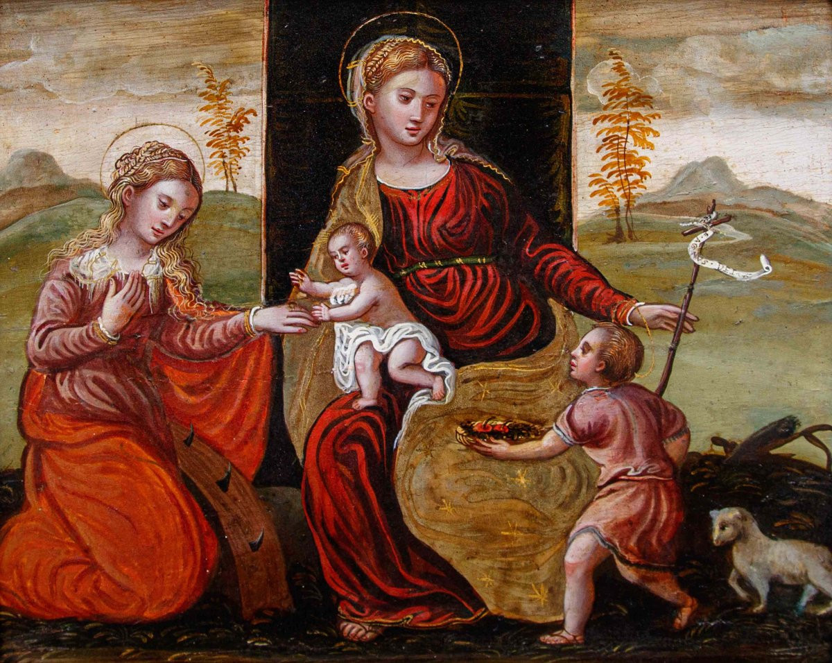 Scuola dalmata cretese, XVII secolo, Sposalizio di Santa Caterina-photo-6
