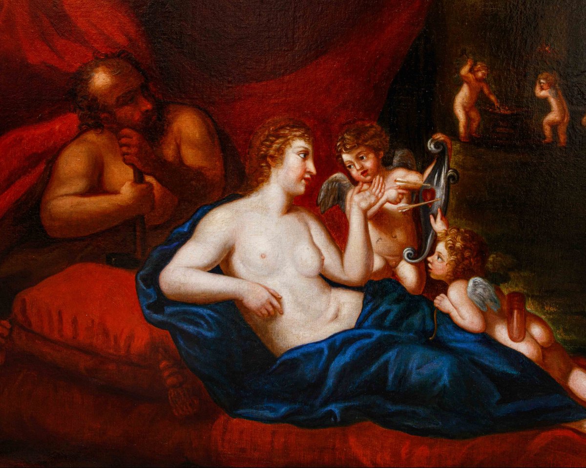 Cerchia di Francesco Albani (Bologna, 1578 – 1660), Il riposo di Venere e Vulcano-photo-2