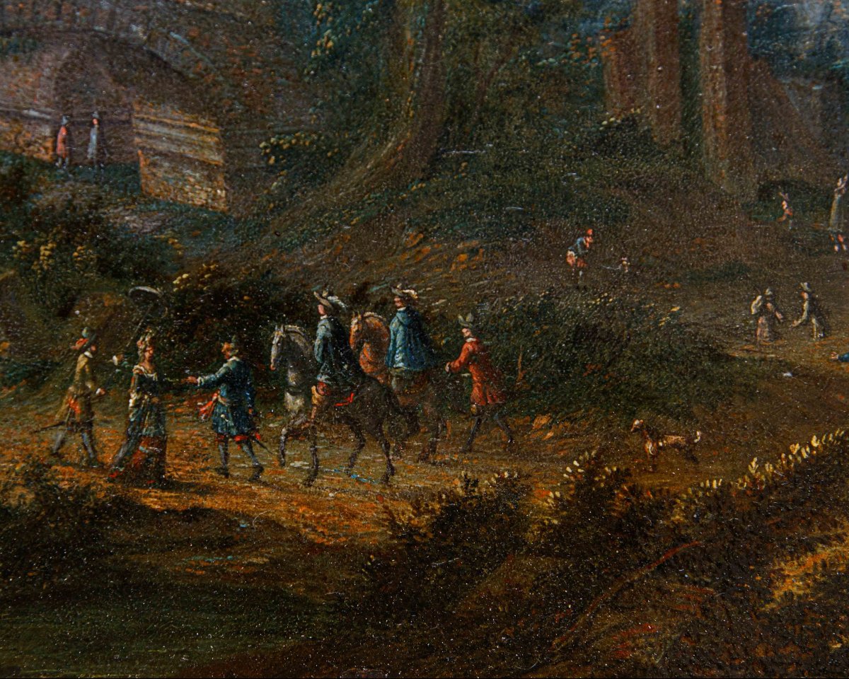 Jan Joseph Horemans il Vecchio (Anversa, 16 agosto 1682 – Anversa, 1759), Capriccio con figure-photo-4