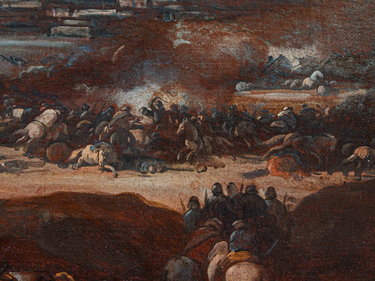Marzio Masturzio (attivo a Napoli e Roma attorno alla metà del XVII Secolo), Scena di battaglia-photo-2