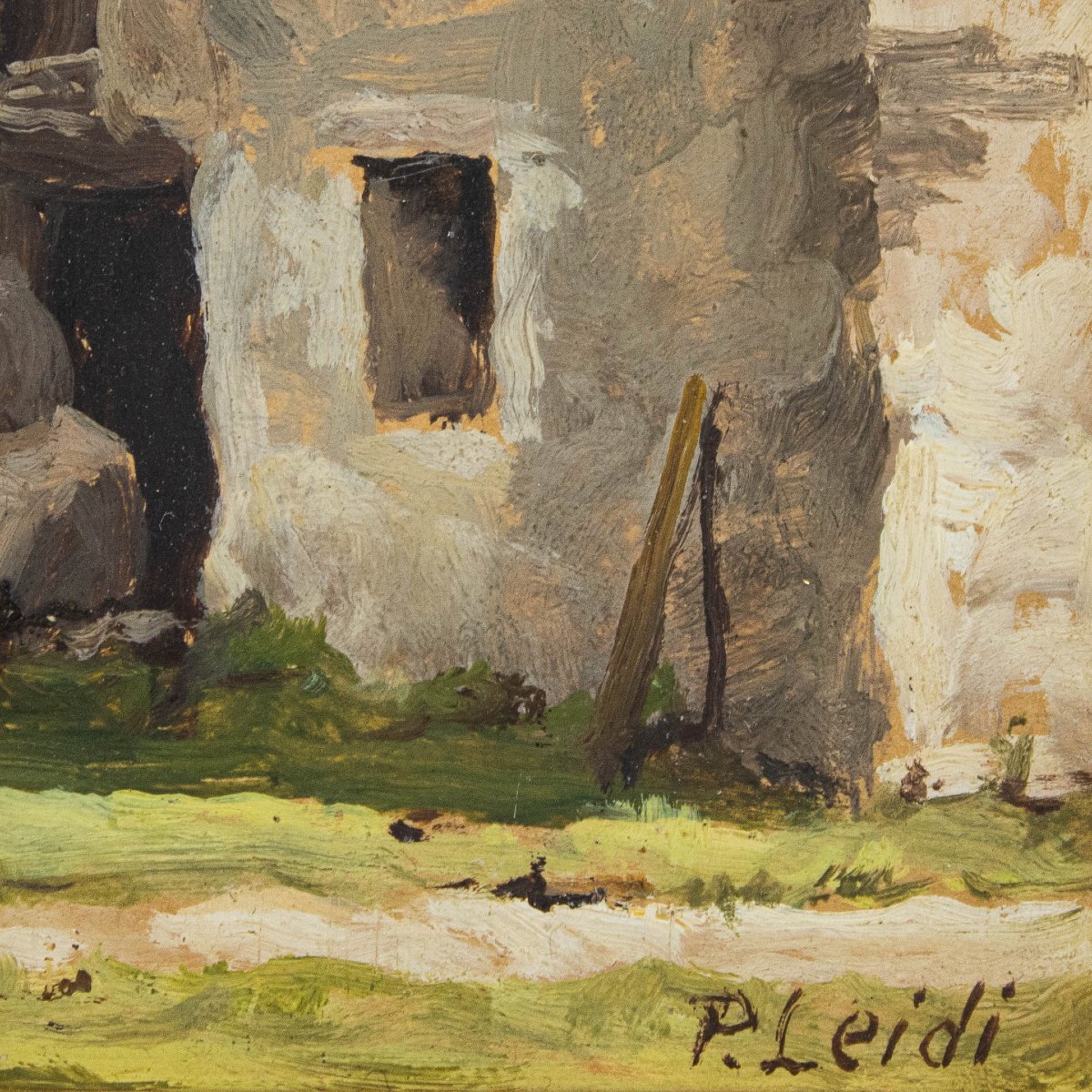 Piero Leidi (Brescia, 1892 – Bedizzole, 1976), Scorcio montano con Ponte di Legno-photo-4