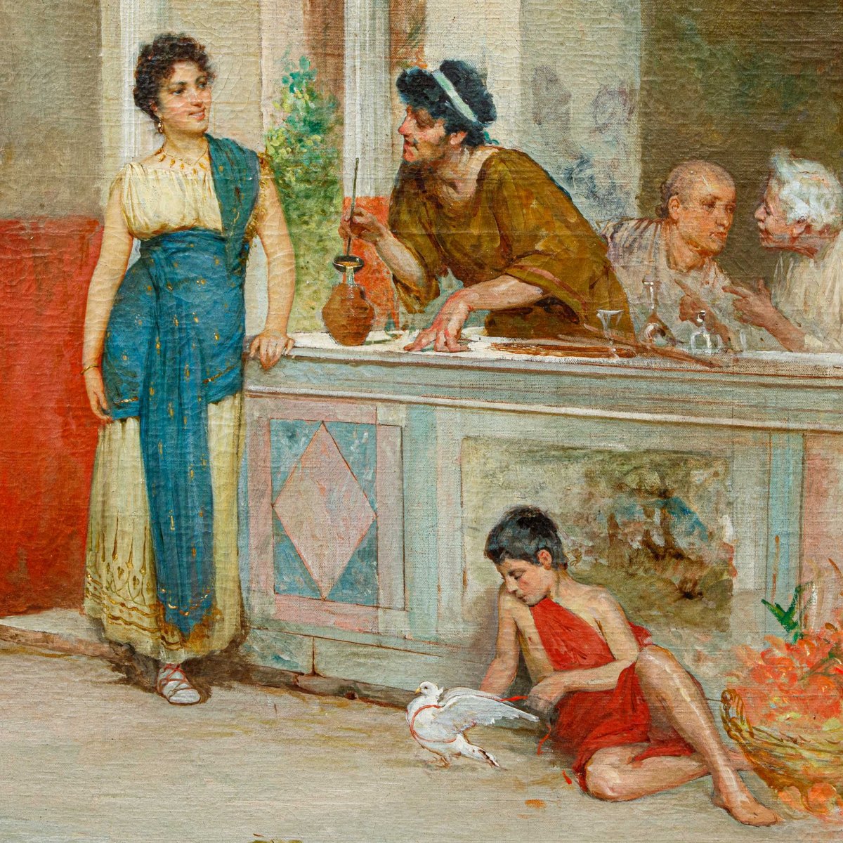 Ettore Forti (attivo a Roma tra il 1880 e il 1920), Una conversazione rinfrescante-photo-1
