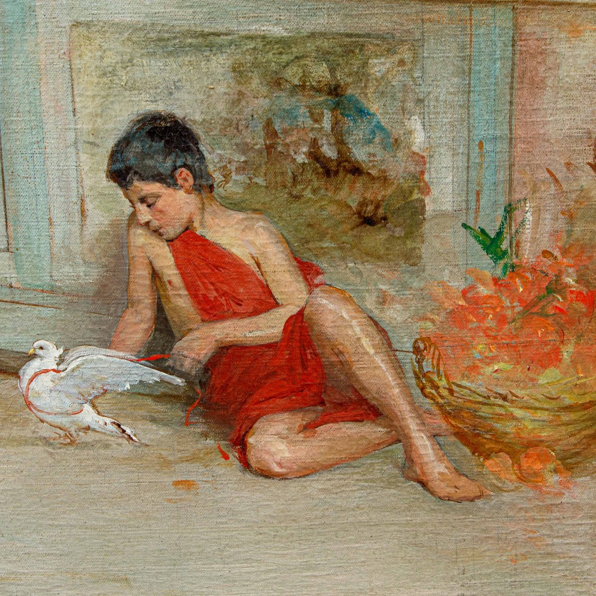 Ettore Forti (attivo a Roma tra il 1880 e il 1920), Una conversazione rinfrescante-photo-2