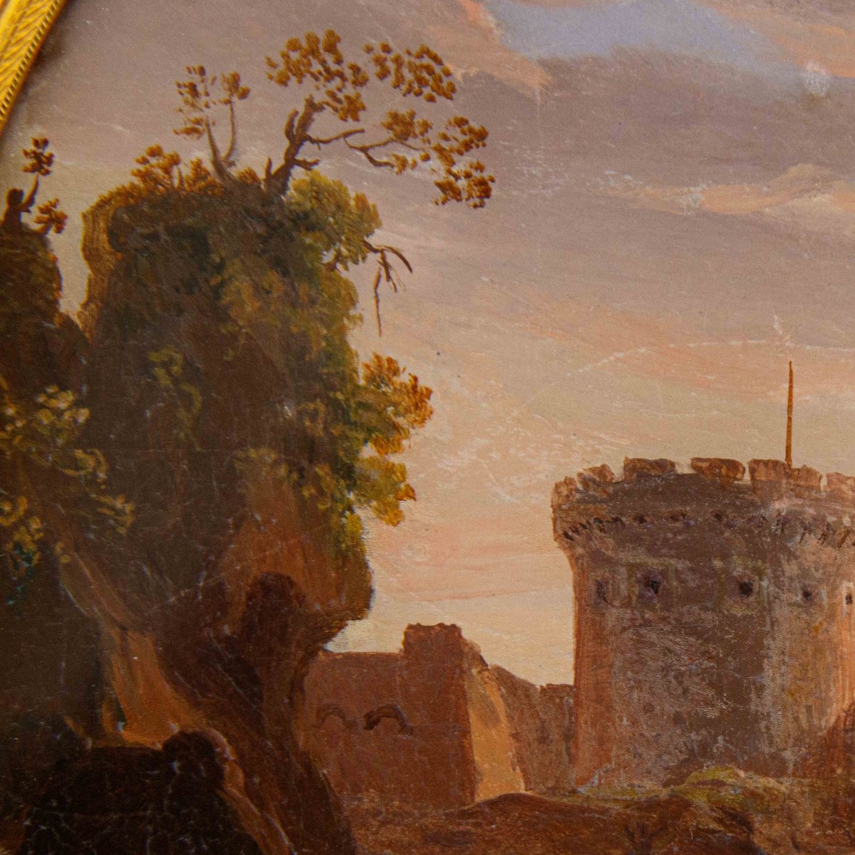 Giovan Battista dell’Acqua (Milano, 1790-1845), Marina con fortezza-photo-4