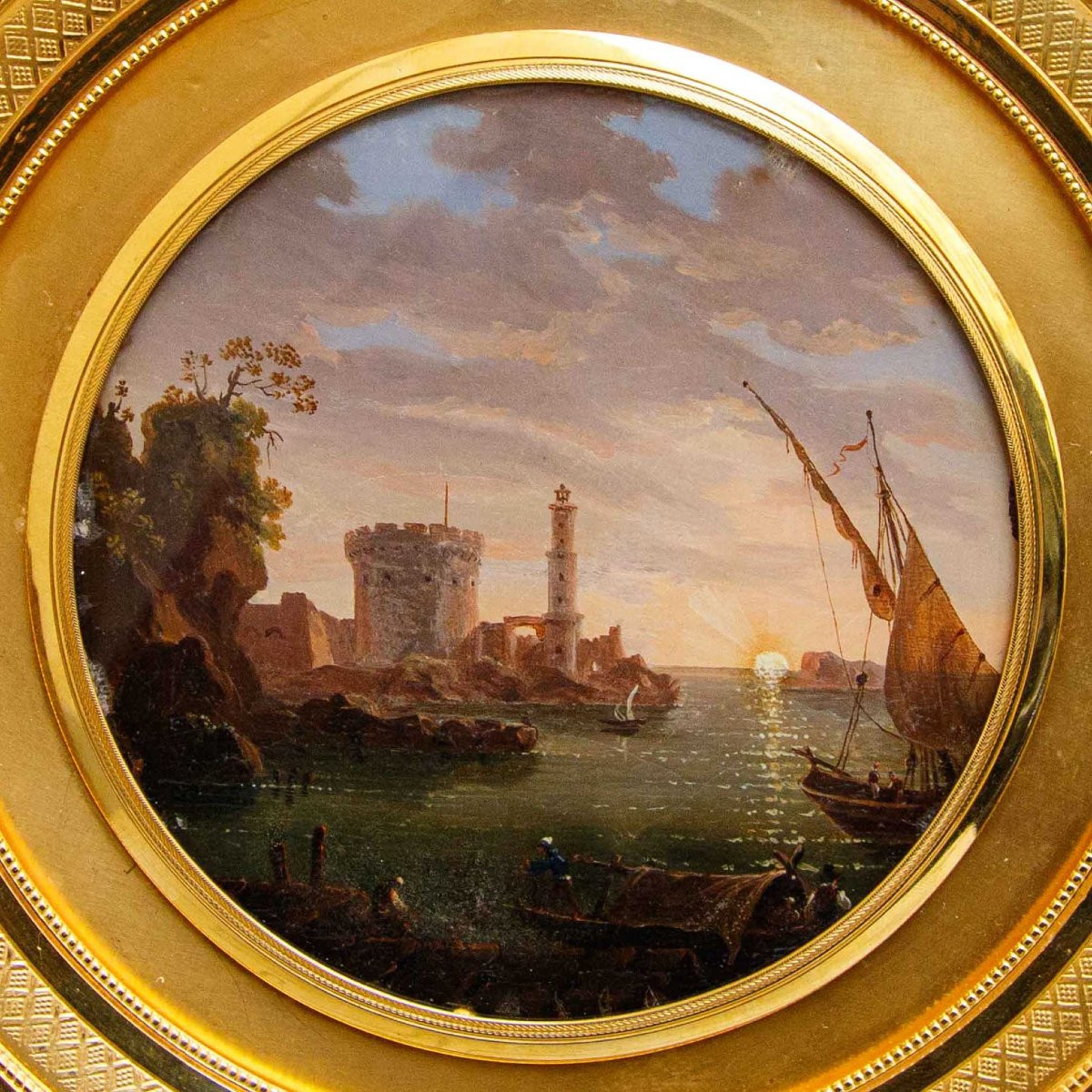 Giovan Battista dell’Acqua (Milano, 1790-1845), Marina con fortezza-photo-7