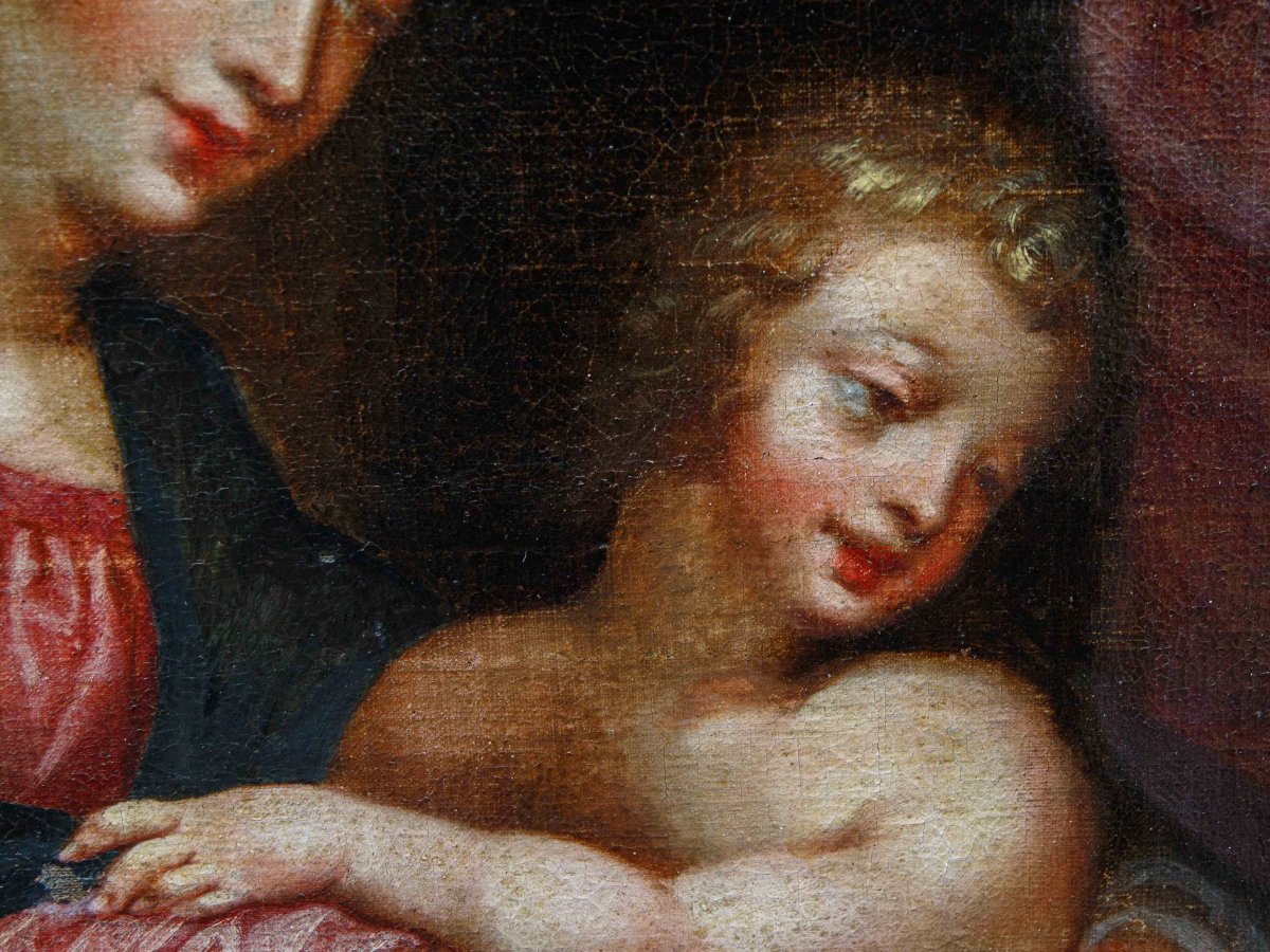 Cerchia di Pieter Paul Rubens (1577-1640), Sacra Famiglia con San Giovannino-photo-2