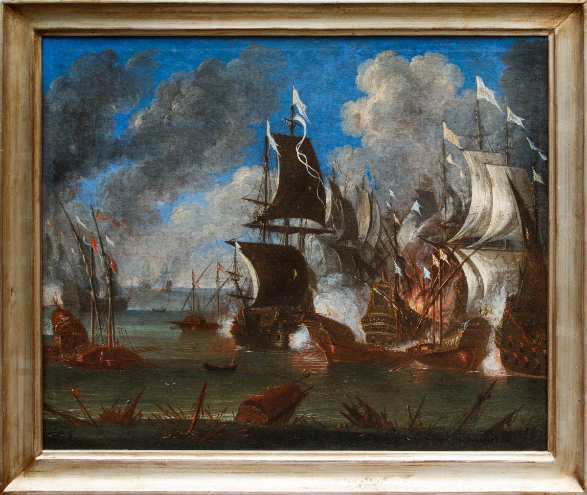 Cerchia di Abraham Storck (Amsterdam, 1644-1708), Battaglie navali-photo-4