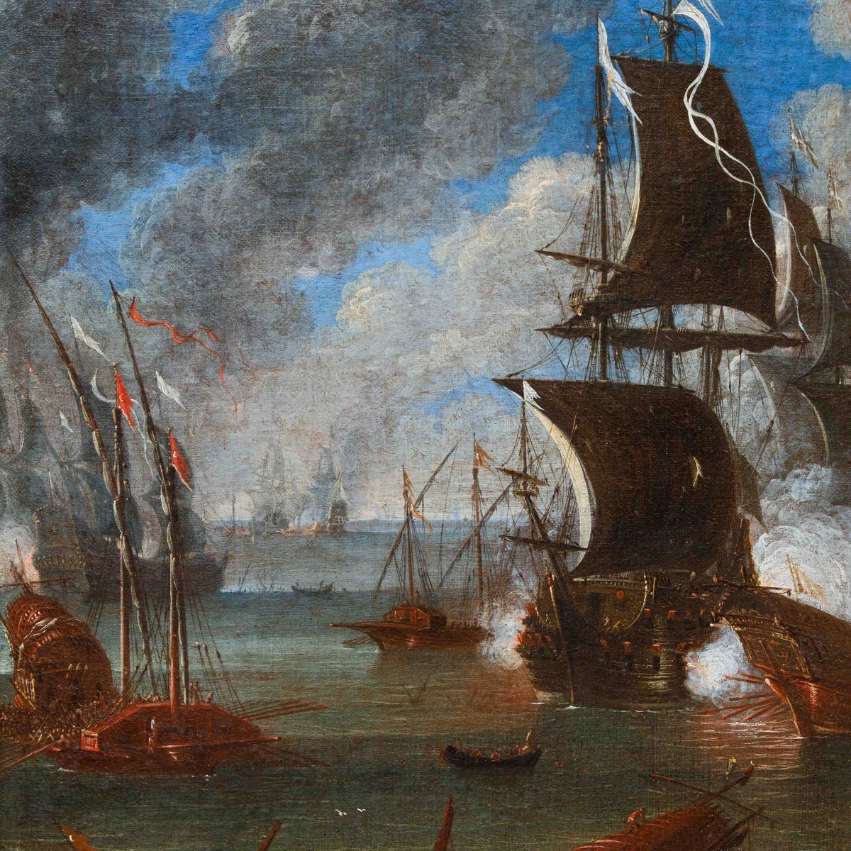 Cerchia di Abraham Storck (Amsterdam, 1644-1708), Battaglie navali-photo-6