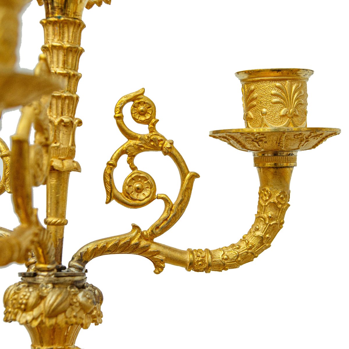 Francia, epoca Impero, Coppia di candelabri a quattro luci-photo-4