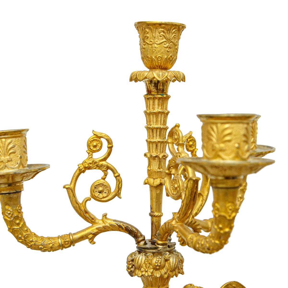 Francia, epoca Impero, Coppia di candelabri a quattro luci-photo-7