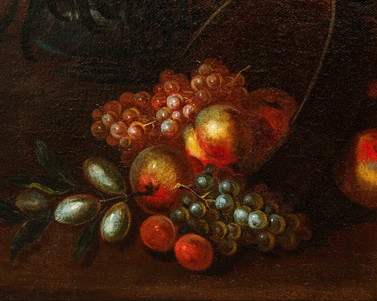 Domenico Levo (attivo nella seconda metà del XVII secolo), Natura morta con fiori e frutta-photo-3