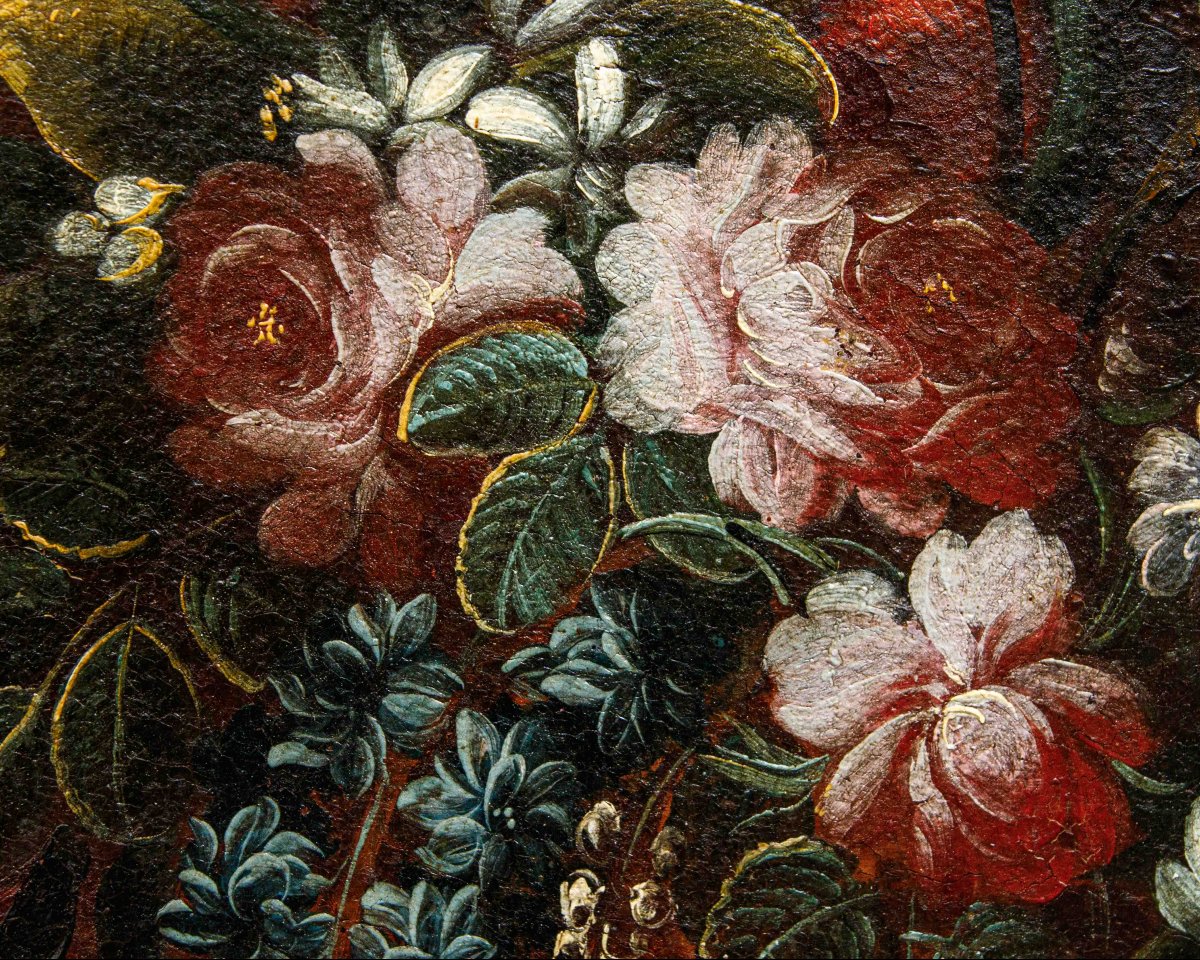 Domenico Levo (attivo nella seconda metà del XVII secolo), Natura morta con fiori e frutta-photo-2