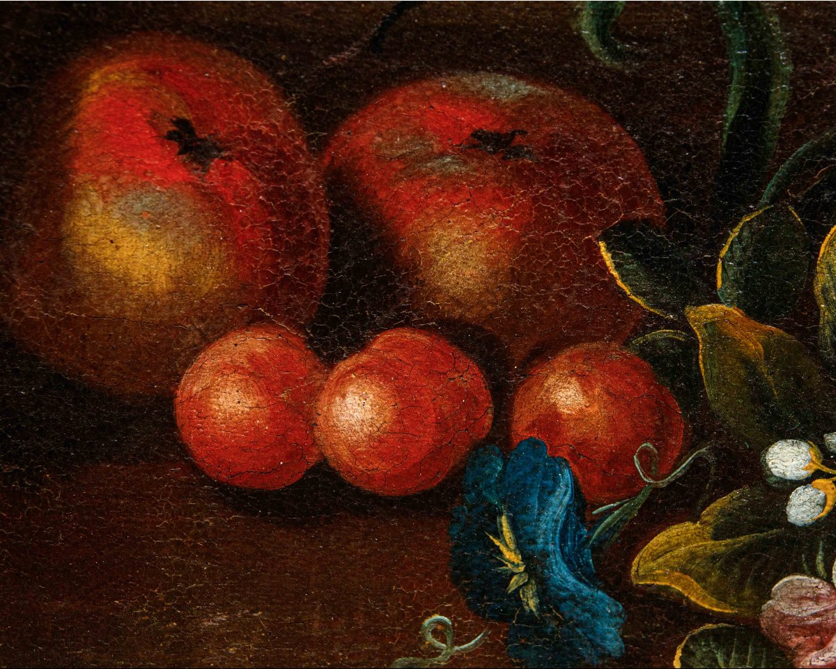 Domenico Levo (attivo nella seconda metà del XVII secolo), Natura morta con fiori e frutta-photo-4