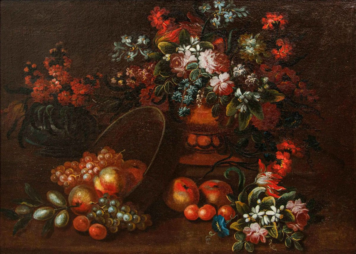 Domenico Levo (attivo nella seconda metà del XVII secolo), Natura morta con fiori e frutta-photo-7