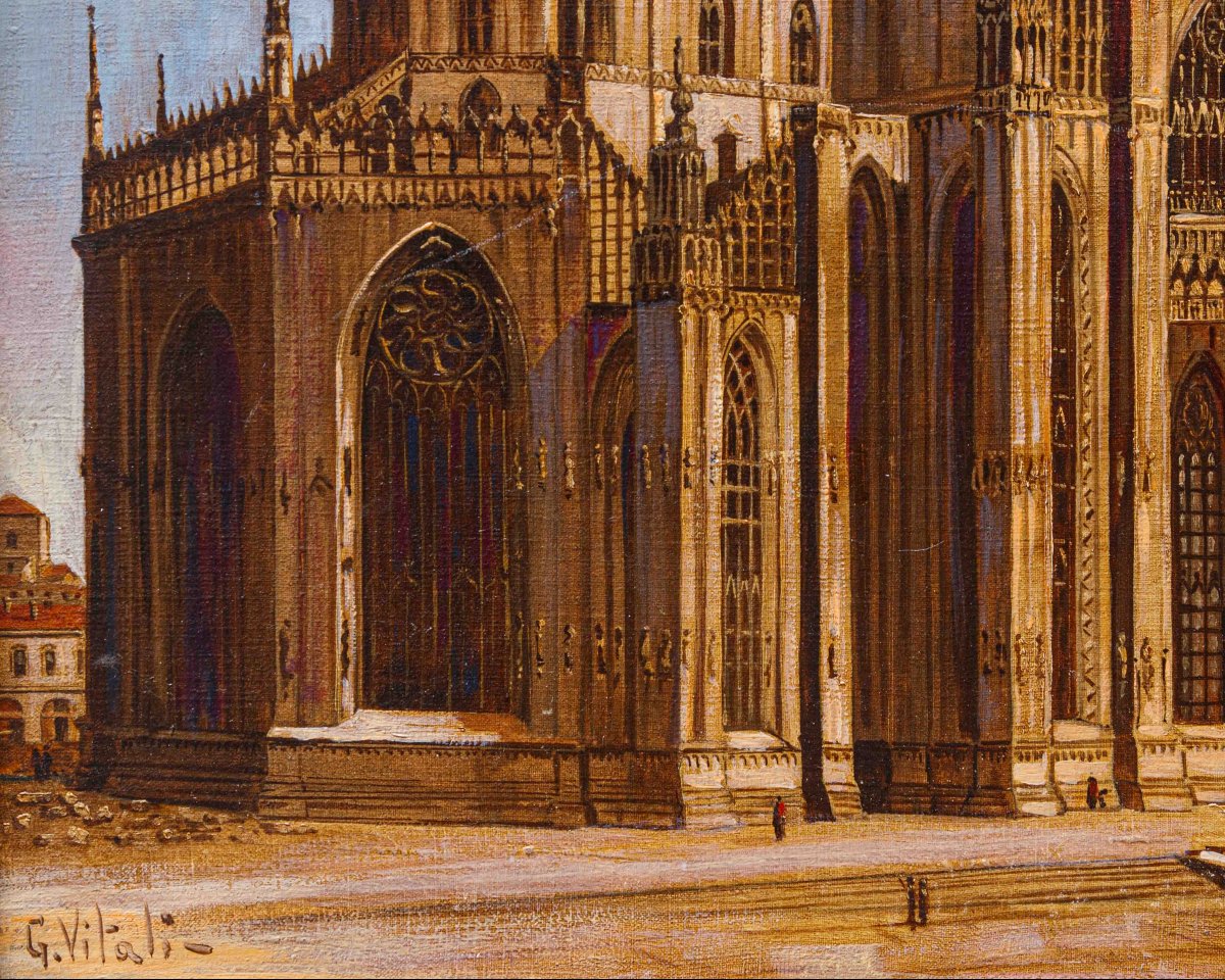 Giulio Vitali, XX secolo, Veduta del Duomo di Milano-photo-2
