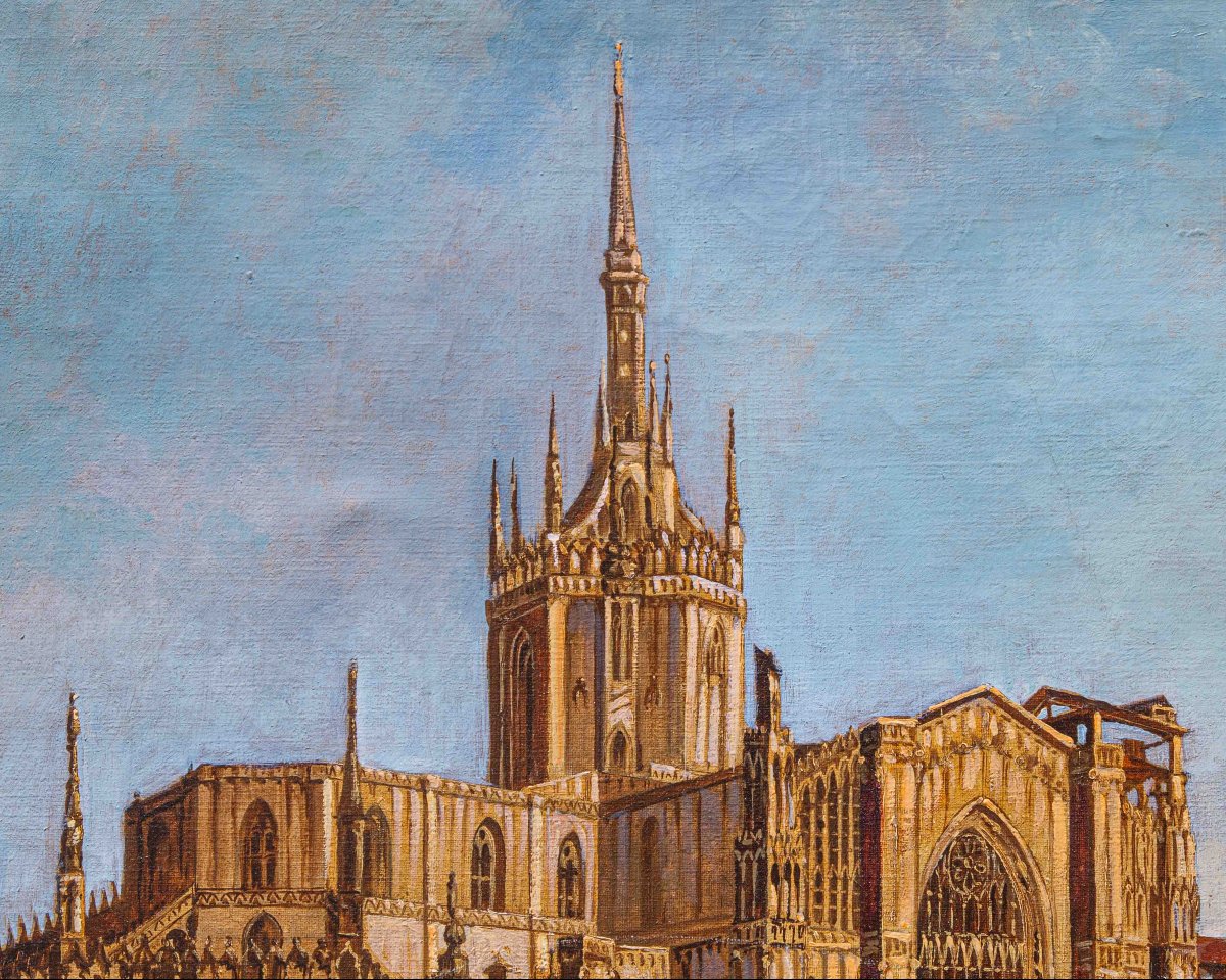 Giulio Vitali, XX secolo, Veduta del Duomo di Milano-photo-3