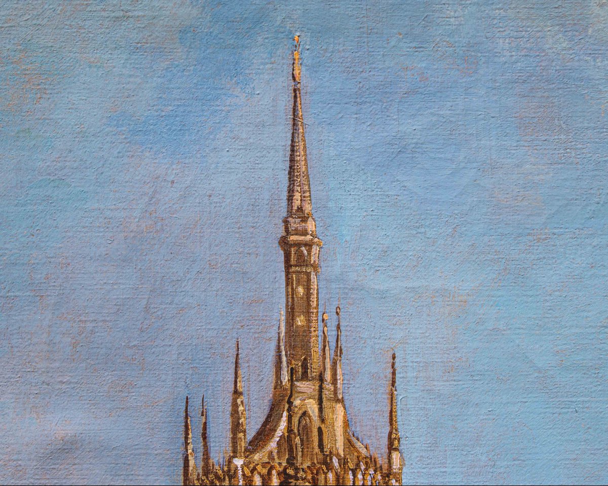 Giulio Vitali, XX secolo, Veduta del Duomo di Milano-photo-4