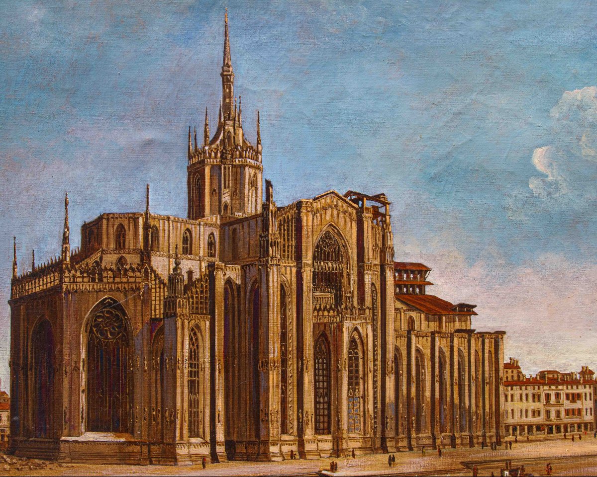 Giulio Vitali, XX secolo, Veduta del Duomo di Milano-photo-7